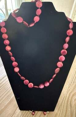 Honora Pink Freshwater Cultured Coin Pearl Necklace Bracelet & Earring Set Sterl
